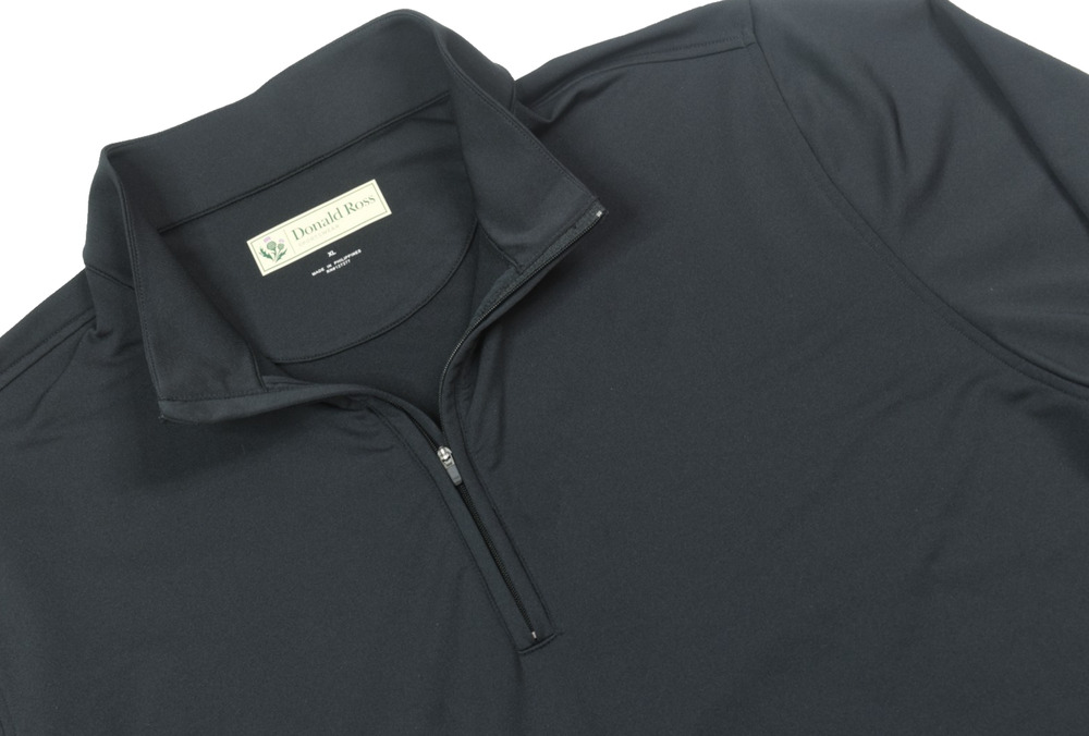 Donald Ross 1/4 Zip Pullover Mens XL Black Long Sleeve Stretch Golf Regular Fit
